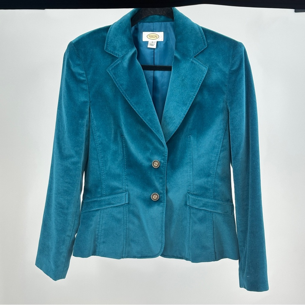 Talbots Teal Velvet Blazer Jacket